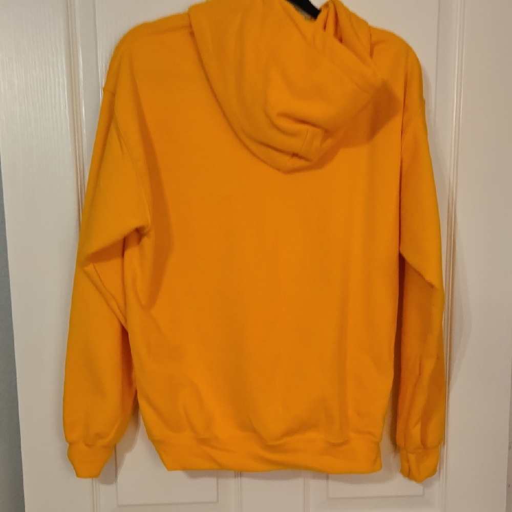 Gildan Yellow Hoodie with Blue and Red Design Alice In Wonderland - Picture 5 of 6